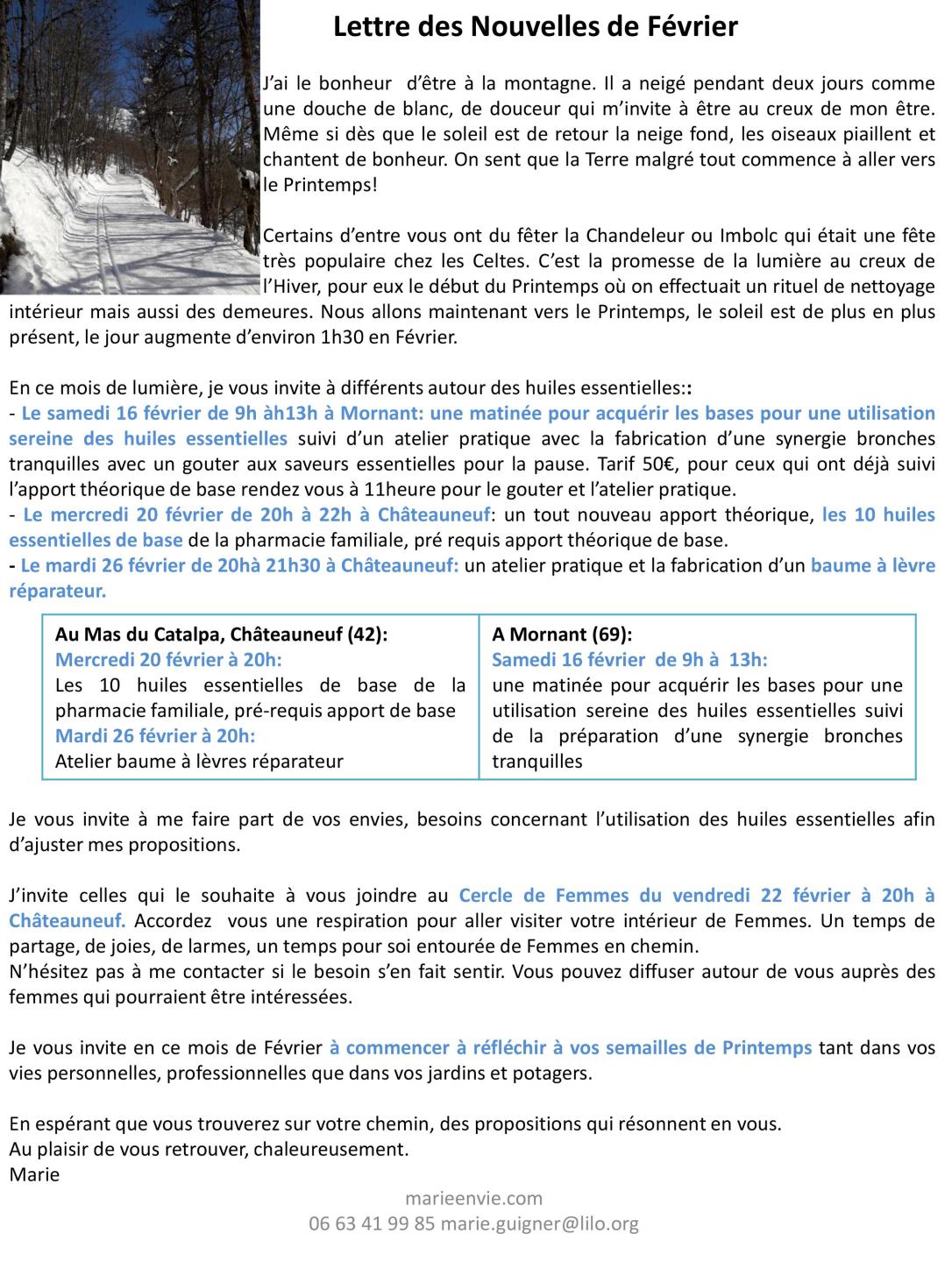 Lettres des Nouvelles de Février