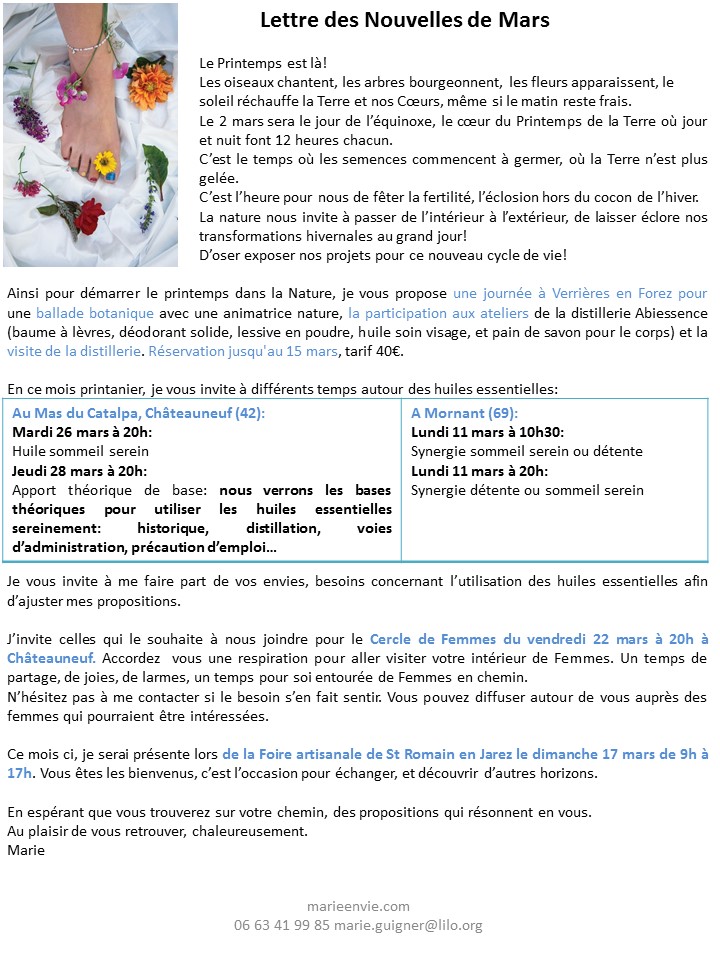 Lettres des Nouvelles Mars