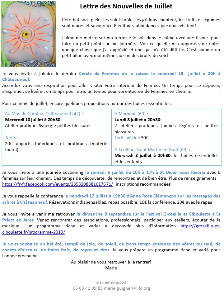 Lettres des Nouvelles de Juillet